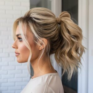 the voluminous bombshell ponytail
