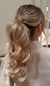 voluminous low ponytail