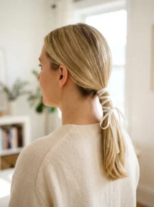 wrapped low ponytail