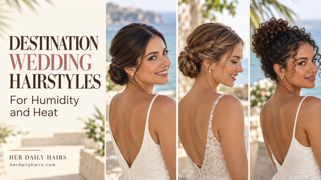 destination wedding hairstyles for humidity and heat