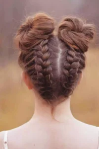 double dutch braids into a bun