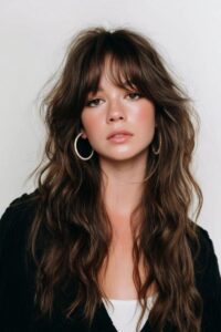 long shag with curtain bangs