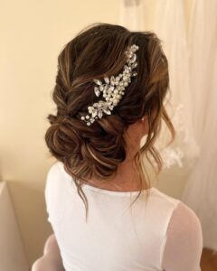 low bun with a decorative clip