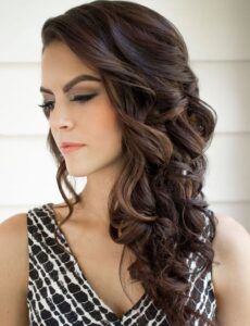 side swept curls