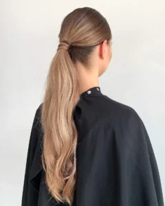 sleek low ponytail