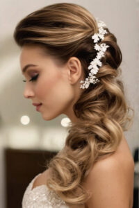 sleek, side swept updo