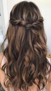 twisted half up style