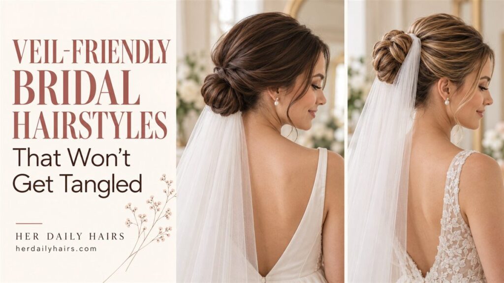 veil friendly bridal hairstyles